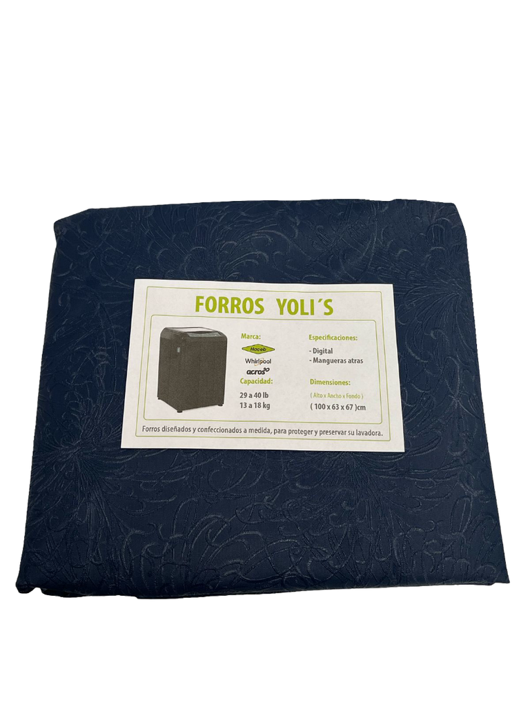 FORRO PARA LAVADORA - DIGITAL MANGUERAS ATRÁS 29-40LB ,13-18KG (100X63X67) CM CARGA SUPERIOR HACEB,WHIRLPOOL, ACROS - AZUL CKD90420
