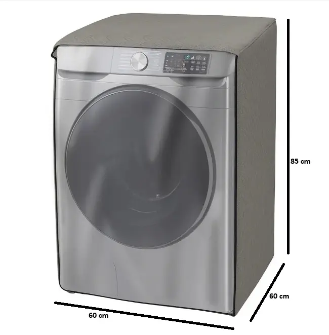 FORRO PARA LAVADORA - CARGA FRONTAL - MANGUERAS ATRAS Y FRENTE TRANSPARENTE 22/26LB 10/11KG (85X60X60) CM WHIRLPOOL,SAMSUNG,HACEB,LG - GRIS CKD90413