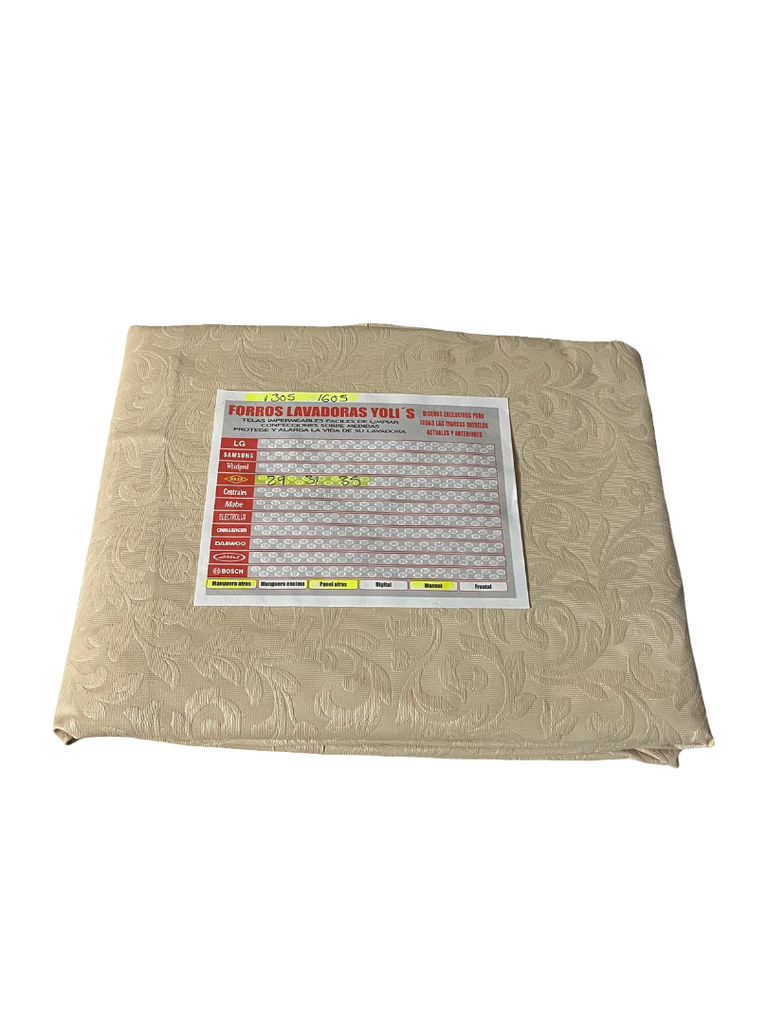 FORRO PARA LAVADORA - MANGUERAS Y FRENTE TRANSPARENTE 29-33LB/31KG (100x62x62) CM CARGA SUPERIOR - HACEB - BEIGE CKD90426