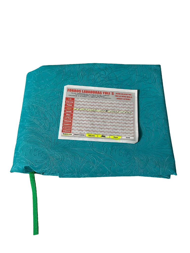 FORRO PARA LAVADORA - MANGUERAS Y FRENTE TRANSPARENTE 29-33LB/31KG (100x62x62) CM CARGA SUPERIOR 
HACEB / AZUL- AGUAMARINA CKD90429