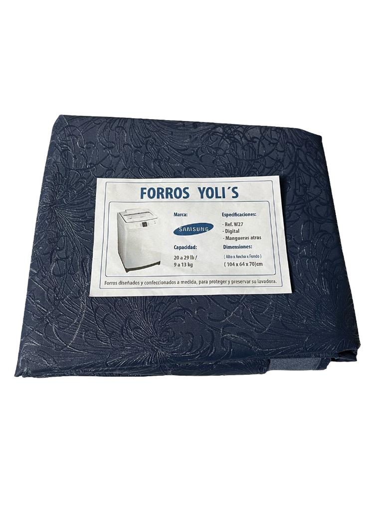 FORRO PARA LAVADORA DIGITAL - MANGUERAS ATRÁS - REF W2720-29LB/9-13KG (103x64x64) CM CARGA SUPERIOR SAMSUNG AZUL CKD90447