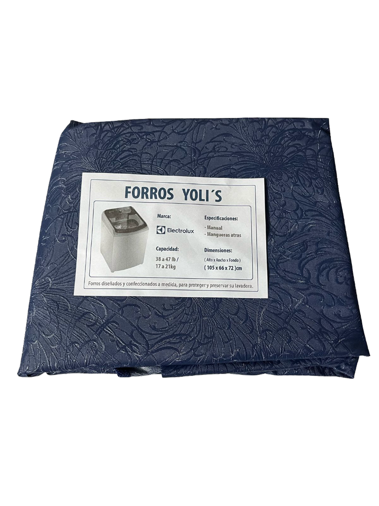 FORRO PARA LAVADORA DIGITAL - MANUAL Y MANGUERAS  ATRÁS 38-47LB/17-21KG (105X66X72)CM CARGA SUPERIOR ELECTROLUX - AZUL CKD90454
