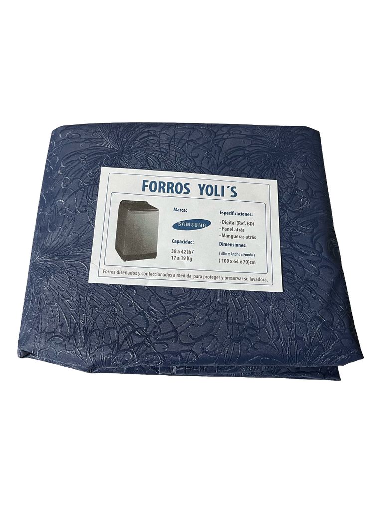 FORRO PARA LAVADORA DIGITAL - PANEL Y MANGUERAS  ATRÁS | REF. BD 38-47LB/17-19KG (109X64X70) CM SAMSUNG - AZUL CKD90460