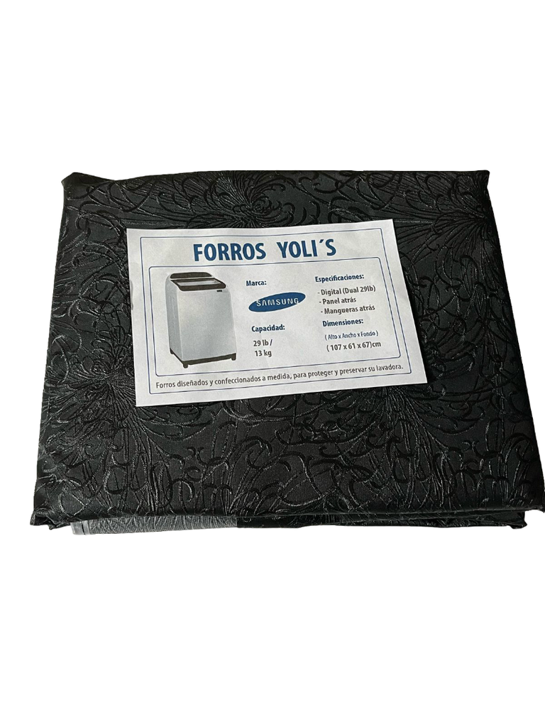 FORRO PARA LAVADORA DIGITAL - PANEL ATRÁS 29LB/13KG  (103x64x64) CM CARGA SUPERIOR SAMSUNG - NEGRO CKD90458