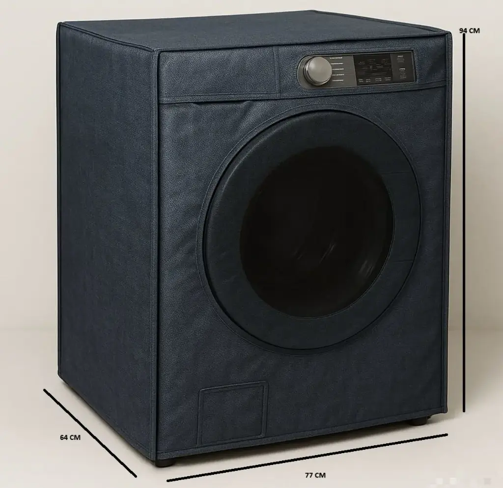 FORRO PARA LAVADORA - CARGA FRONTAL - MANGUERAS Y FRENTE TRANSPARENTE 29/33LB 13/15KG (94X64X77) CM  WHIRLPOOL,SAMSUNG,HACEB,LG - AZUL CKD90415