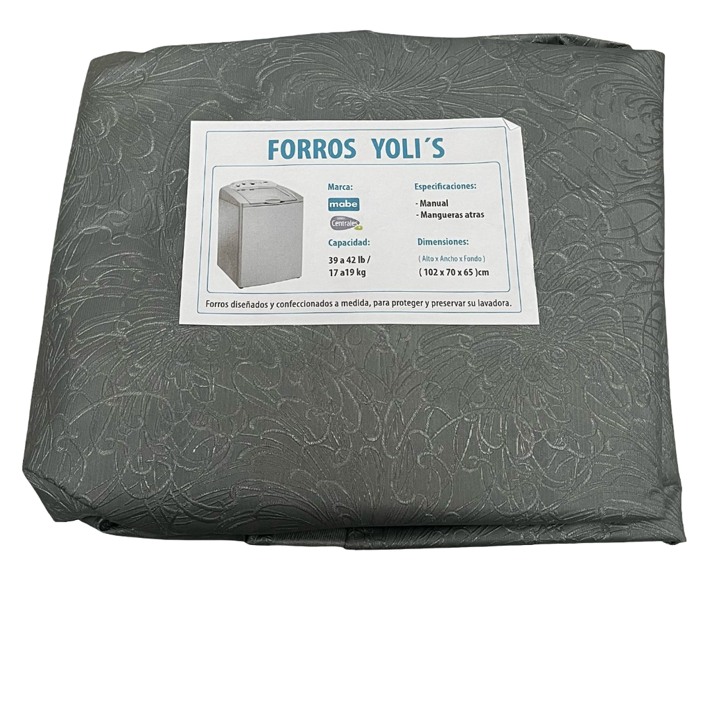 FORRO PARA LAVADORA - MANUAL MANGUERAS ATRÁS 39-42LB/17-19KG (102X70X65) CM CARGA SUPERIOR MABE GRIS CKD90432