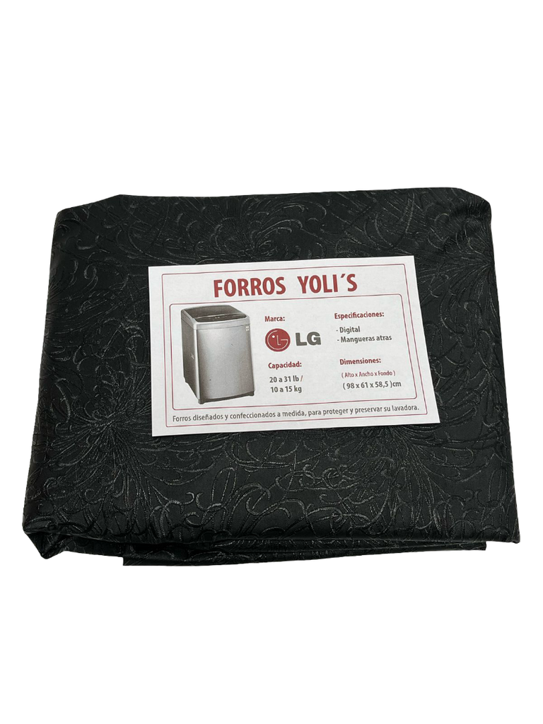 FORRO PARA LAVADORA MANUAL - DIGITAL Y MANGUERAS ATRÁS 20-31LB 10-15KG (98X61X58,5) CM CARGA SUPERIOR LG NEGRO CKD90482