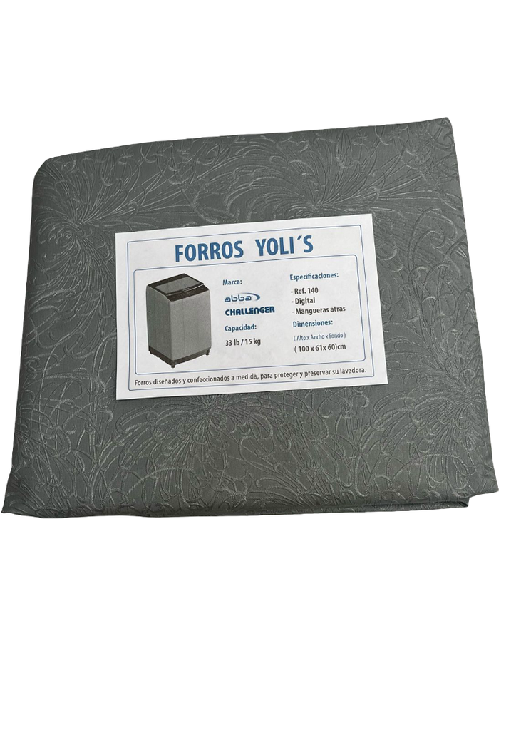 FORRO PARA LAVADORA MANUAL - DIGITAL Y MANGUERAS ATRÁS - REF. 140-33LB/15KG (100X61X60) CM CHALLENGER GRIS CKD90475