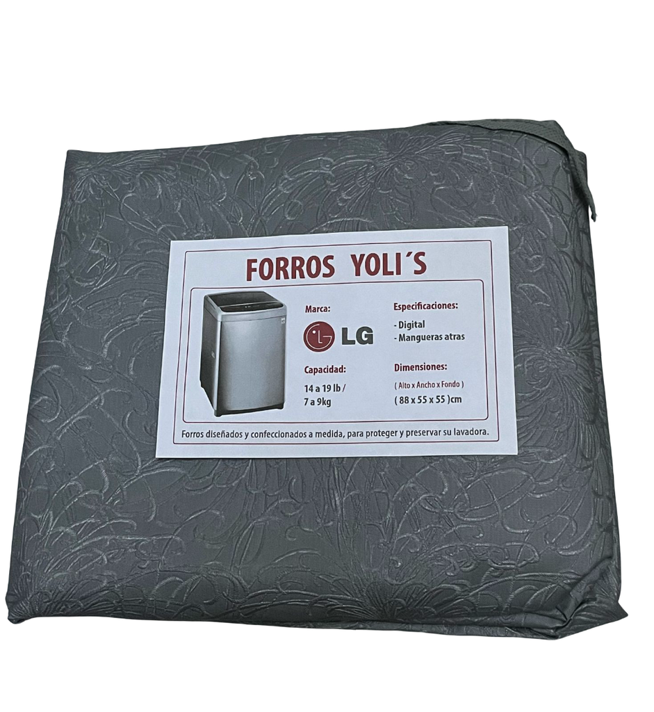FORRO PARA LAVADORA MANUAL - DIGITAL Y MANGUERAS ATRÁS 14-19LB/7-9KG (88X55X55) CM CARGA SUPERIOR GRIS LG CKD90479