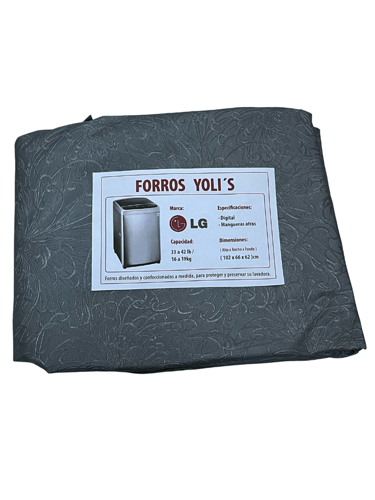 FORRO PARA LAVADORA MANUAL - DIGITAL Y MANGUERAS ATRÁS 33-42LB16-19KG (102X66X62) CM CARGA SUPERIOR GRIS LG CKD90487