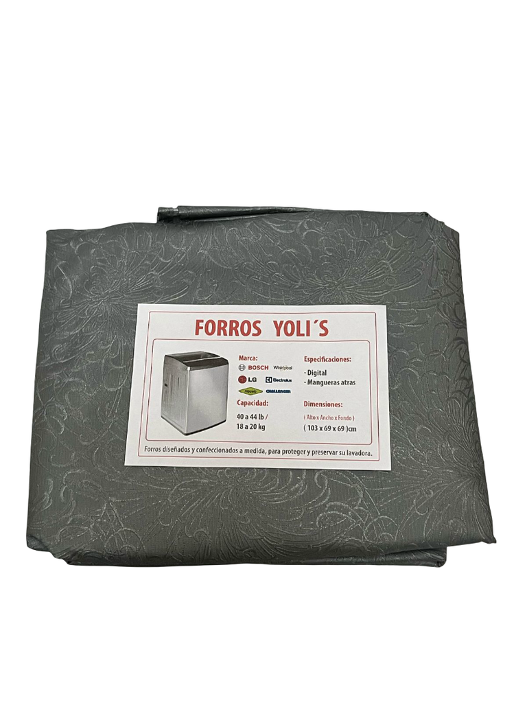 FORRO PARA LAVADORA MANUAL - DIGITAL MANGUERAS ATRÁS 40-44LB/18-20KG (103X69X69)CM CARGA SUPERIOR GRIS WHIRLPOOL CKD90466