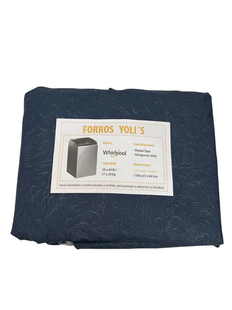 FORRO PARA LAVADORA MANUAL - DIGITAL TAPA 38-44LB/17-20 KG (108X61X66)CM CARGA SUPERIOR AZUL WHIRLPOOL CKD90468
