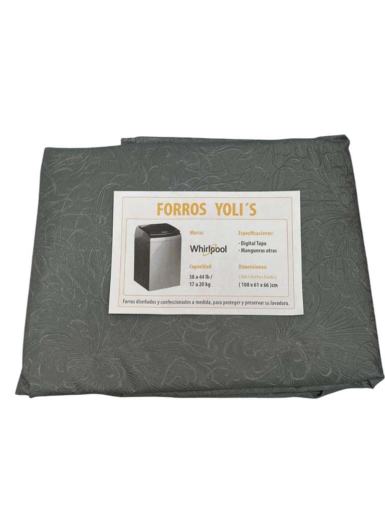 FORRO PARA LAVADORA MANUAL - DIGITAL TAPA 38-44LB/17-20 KG (108X61X66)CM CARGA SUPERIOR GRIS - WHIRLPOOL CKD90469