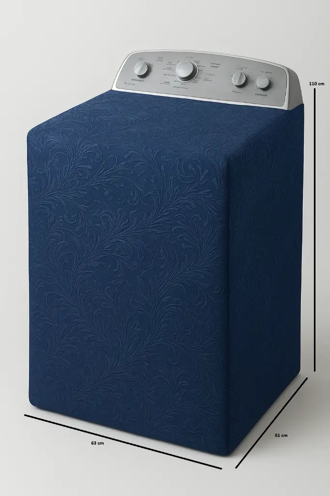 FORRO PARA LAVADORA MANUAL, PANEL ATRÁS, MANGUERAS ATRÁS 22-23LB/10-11KG (110X61X63) CM CARGA SUPERIOR AZUL WHIRLPOOL CKD90499