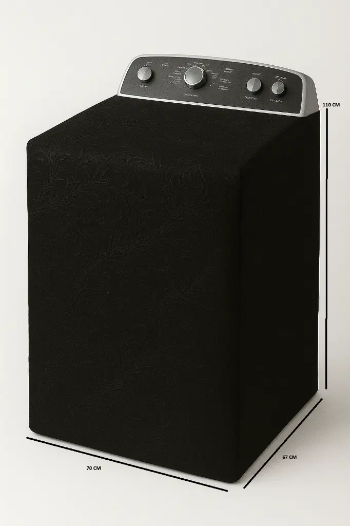 FORRO PARA LAVADORA MANUAL, PANEL ATRÁS, MANGUERAS ATRÁS 37-42LB/16-19 KG (110X70X67) CM CARGA SUPERIOR NEGRO WHIRLPOOL CKD90503